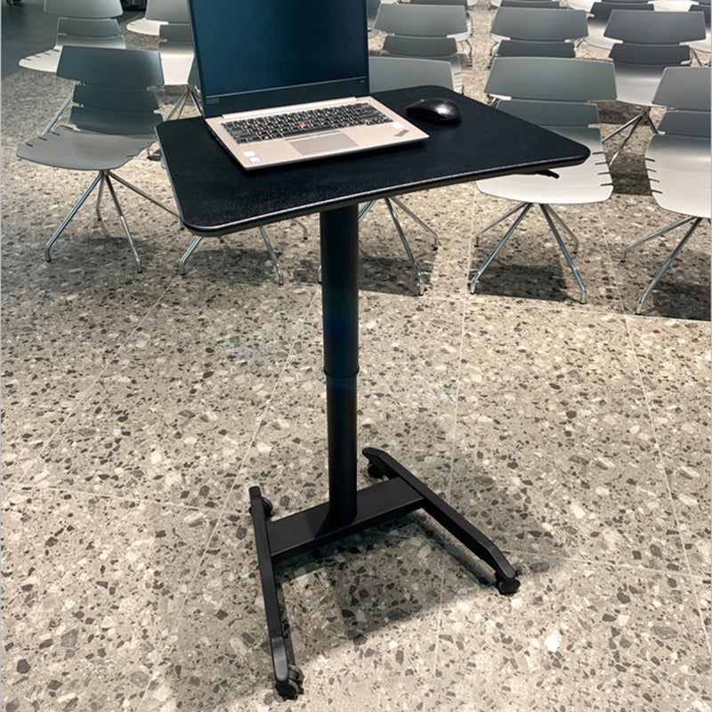 Contemporary with Caster Wheels Standing Desk H-Shape Base Desk