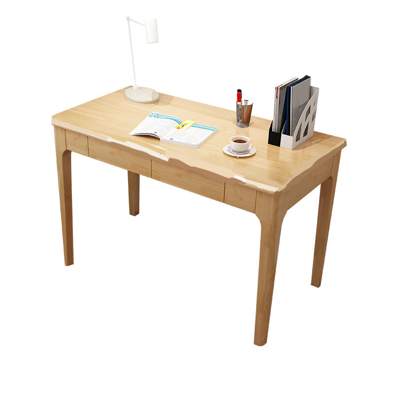 Modern Parsons Computer Desk Rectangular Solid Wood Writing Desk