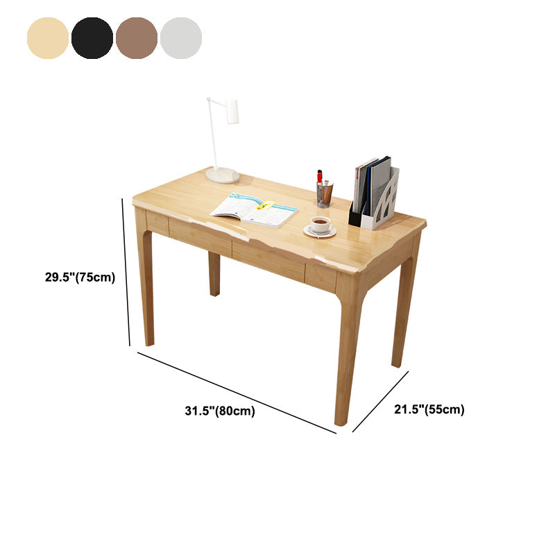 Modern Parsons Computer Desk Rectangular Solid Wood Writing Desk