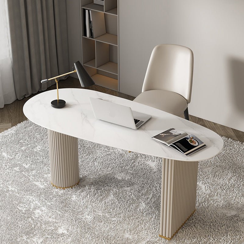 Contemporary Marble Secretary Desk for Office 23.6"W X 29.5"H Desk