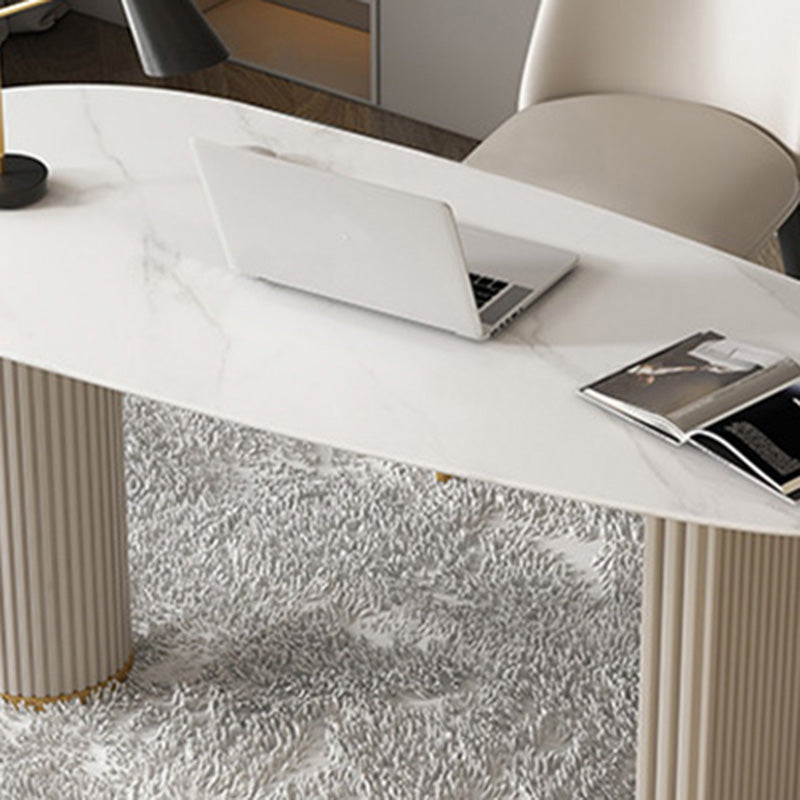 Contemporary Marble Secretary Desk for Office 23.6"W X 29.5"H Desk