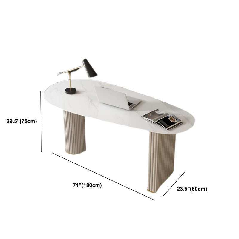 Contemporary Marble Secretary Desk for Office 23.6"W X 29.5"H Desk