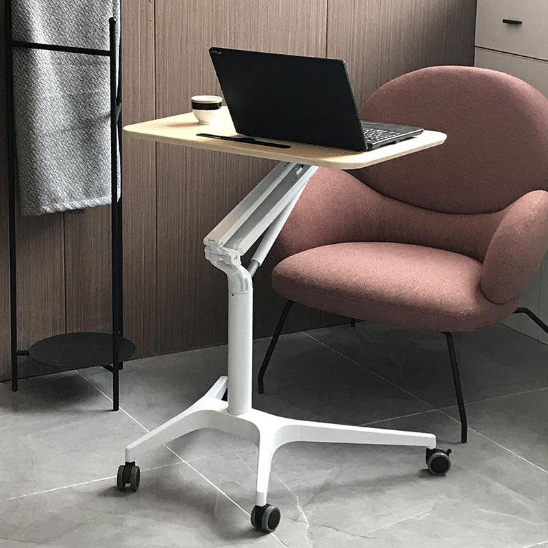 Modern with Caster Wheels Standing Desk H-Shape Metal Base Home or Office Desk