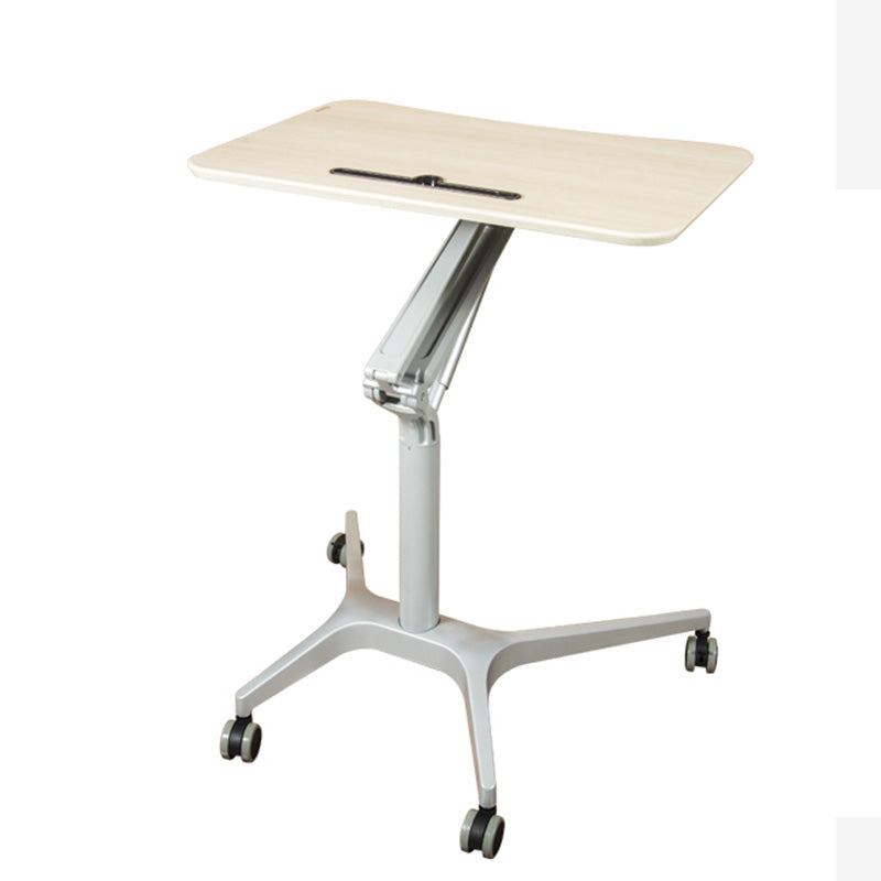 Modern with Caster Wheels Standing Desk H-Shape Metal Base Home or Office Desk