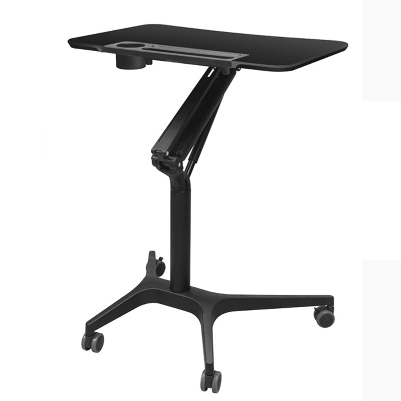 Modern with Caster Wheels Standing Desk H-Shape Metal Base Home or Office Desk