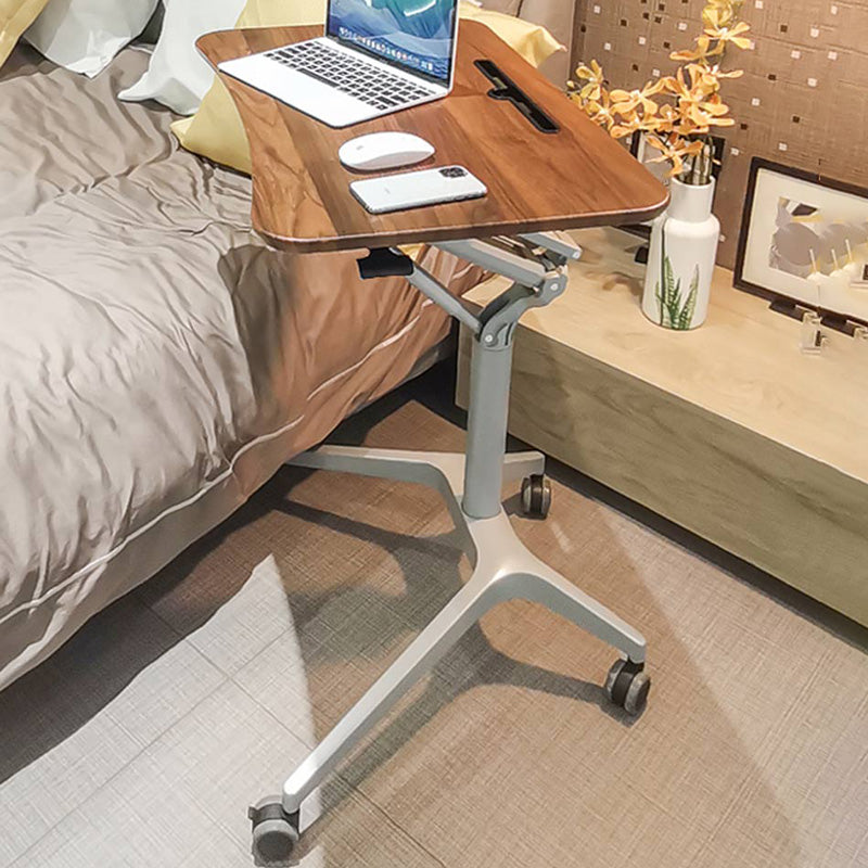 Modern with Caster Wheels Standing Desk H-Shape Metal Base Home or Office Desk