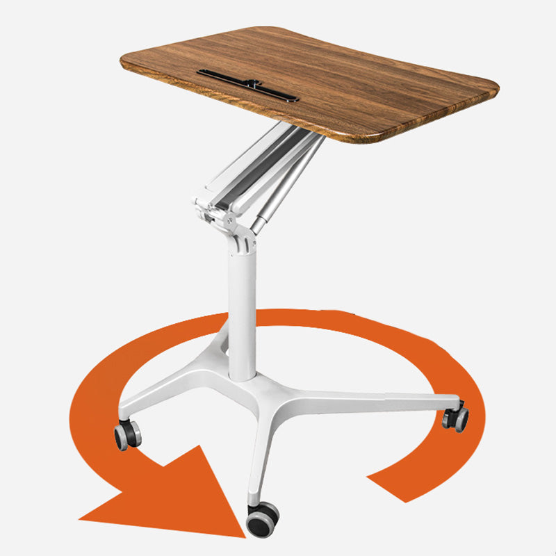 Modern with Caster Wheels Standing Desk H-Shape Metal Base Home or Office Desk