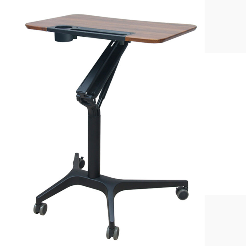 Modern with Caster Wheels Standing Desk H-Shape Metal Base Home or Office Desk