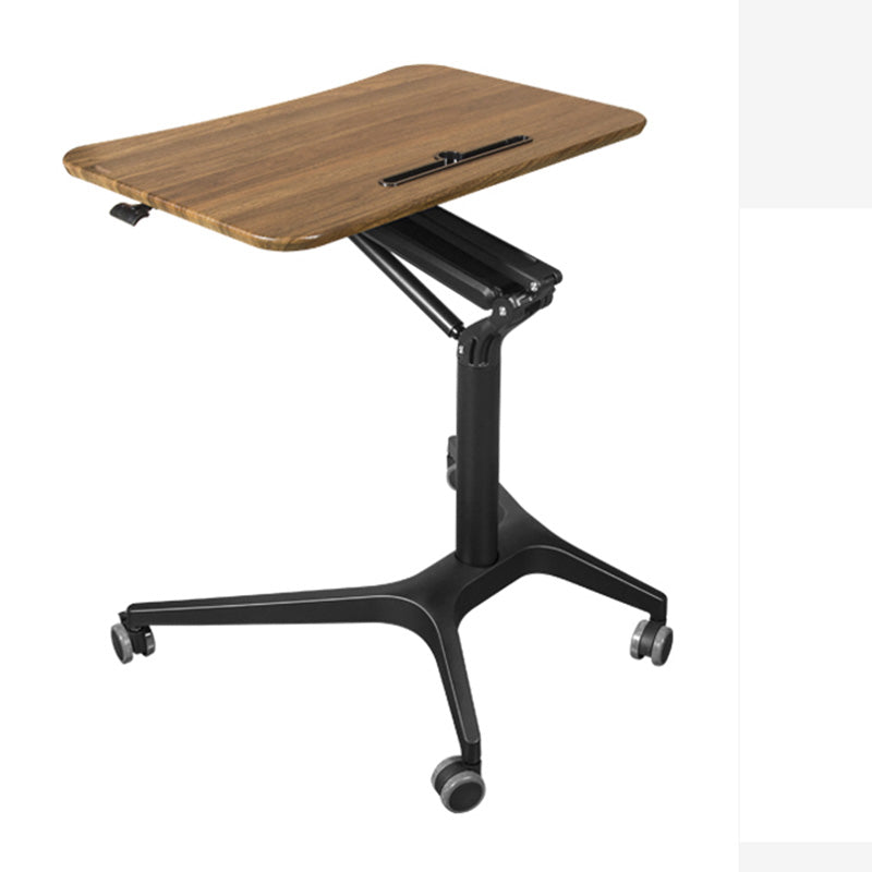 Modern with Caster Wheels Standing Desk H-Shape Metal Base Home or Office Desk