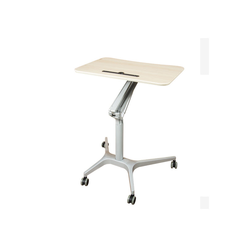 Modern with Caster Wheels Standing Desk H-Shape Metal Base Home or Office Desk