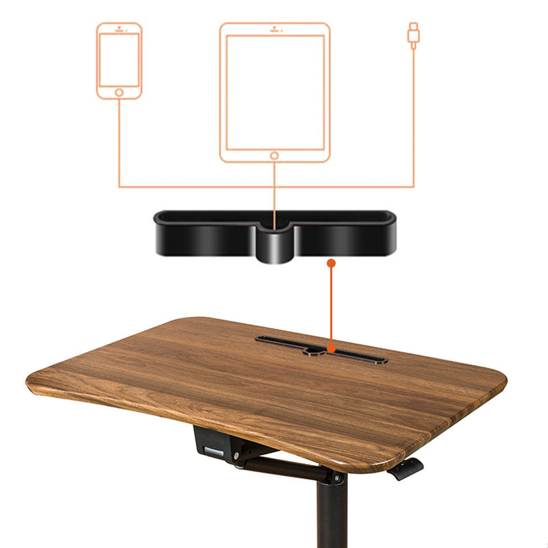 Modern with Caster Wheels Standing Desk H-Shape Metal Base Home or Office Desk