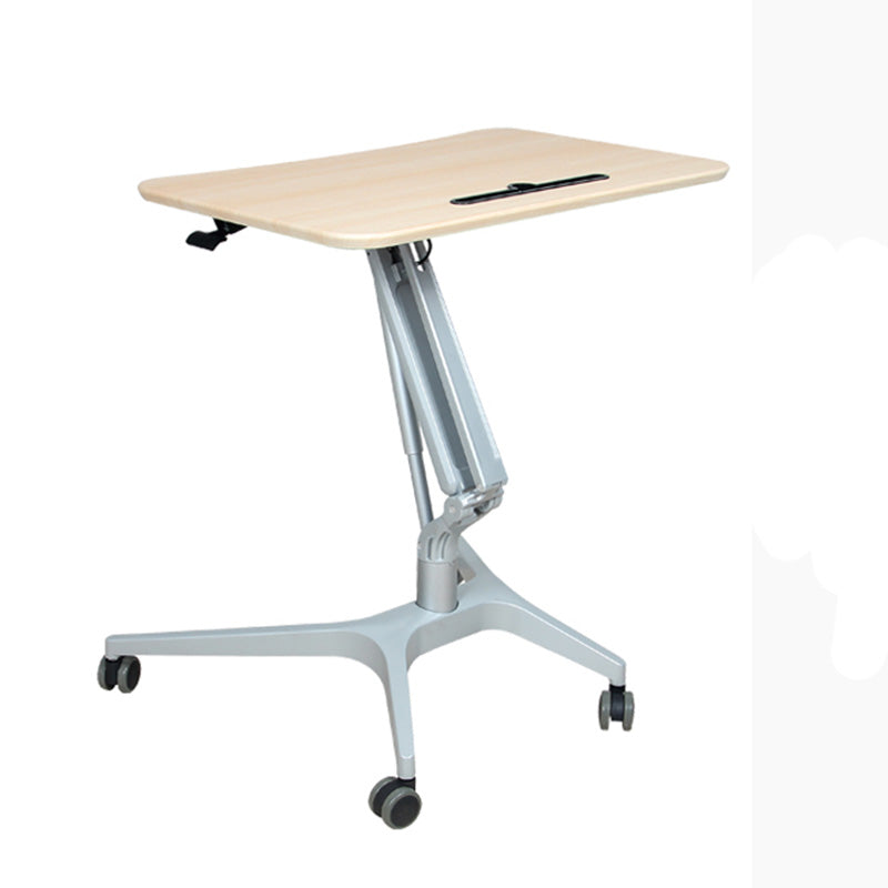 Modern with Caster Wheels Standing Desk H-Shape Metal Base Home or Office Desk