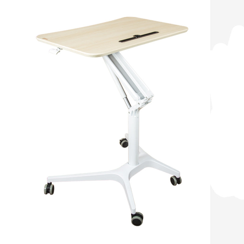 Modern with Caster Wheels Standing Desk H-Shape Metal Base Home or Office Desk