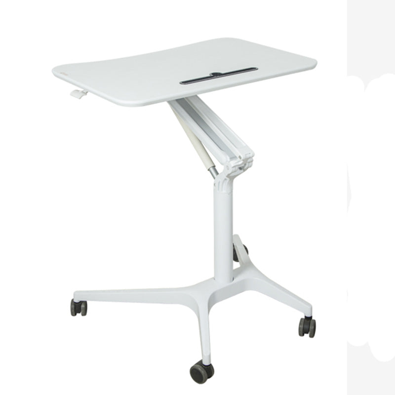 Modern with Caster Wheels Standing Desk H-Shape Metal Base Home or Office Desk