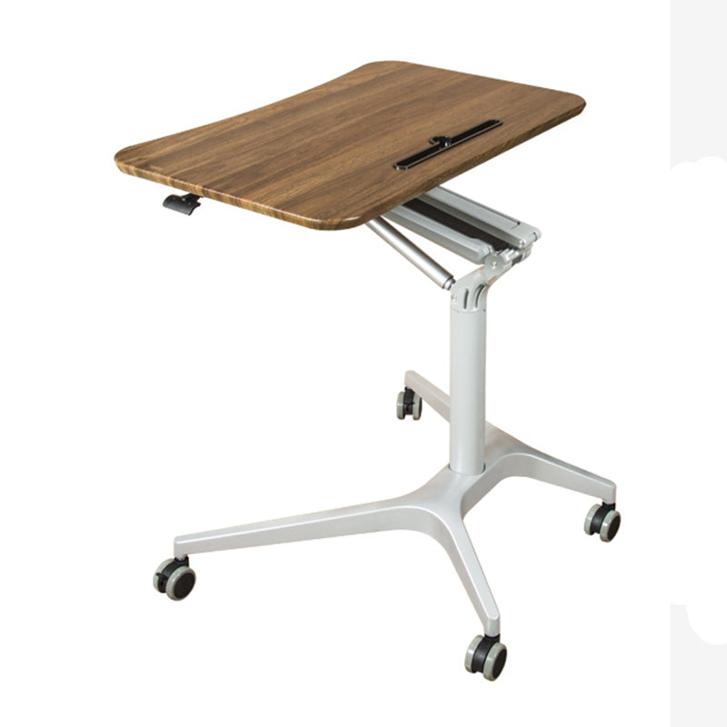 Modern with Caster Wheels Standing Desk H-Shape Metal Base Home or Office Desk