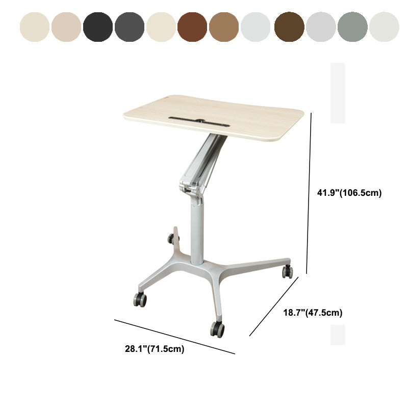 Modern with Caster Wheels Standing Desk H-Shape Metal Base Home or Office Desk