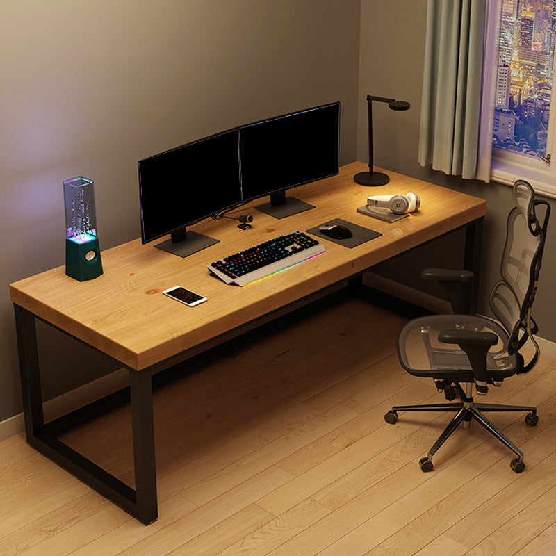 Contemporary Wooden Gaming Desk for Home 30"H Desk with Iron Legs