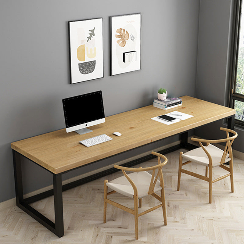 Contemporary Wooden Gaming Desk for Home 30"H Desk with Iron Legs