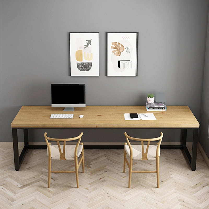 Contemporary Wooden Gaming Desk for Home 30"H Desk with Iron Legs