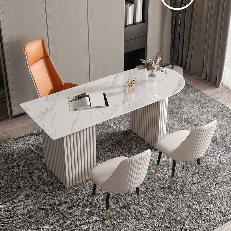 Contemporary Marble Computer Desk for Office 23.6"W X 29.5"H Desk