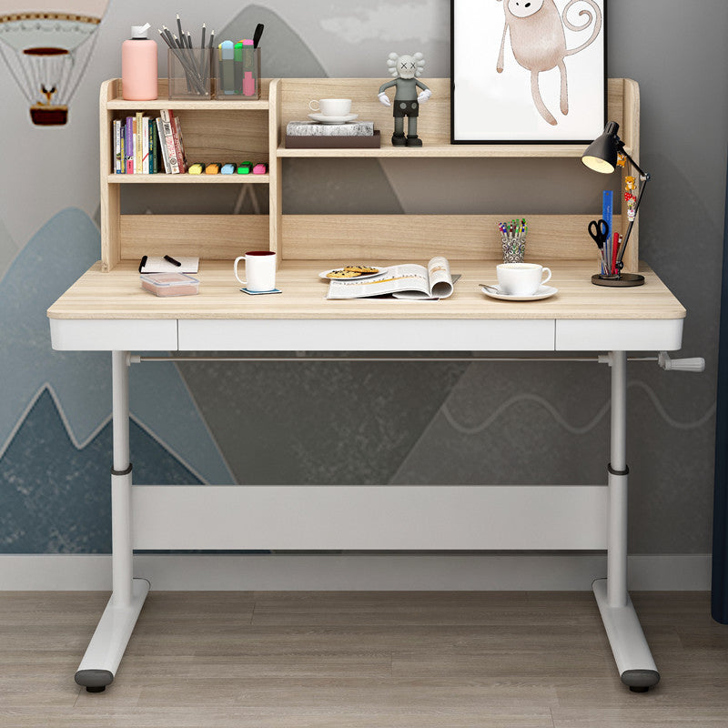 Contemporary Wooden Writing Desk 51.2"H Adjustable Desk for Home