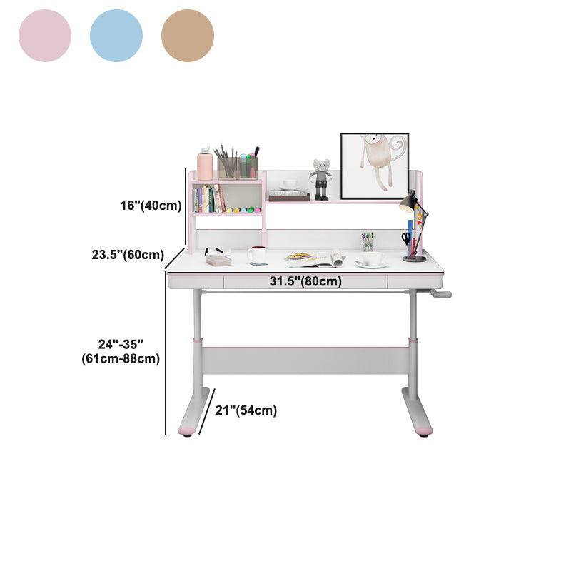 Contemporary Wooden Writing Desk 51.2"H Adjustable Desk for Home