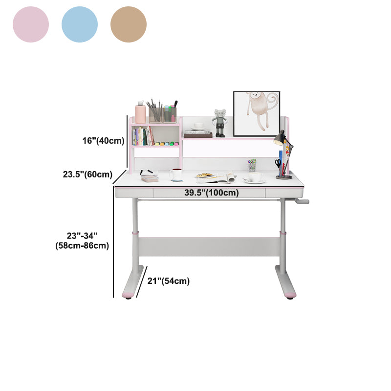 Contemporary Wooden Writing Desk 51.2"H Adjustable Desk for Home