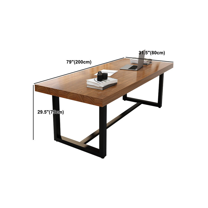 Solid Wood Rectangular Writing Desk Industrial Office Meeting Desk