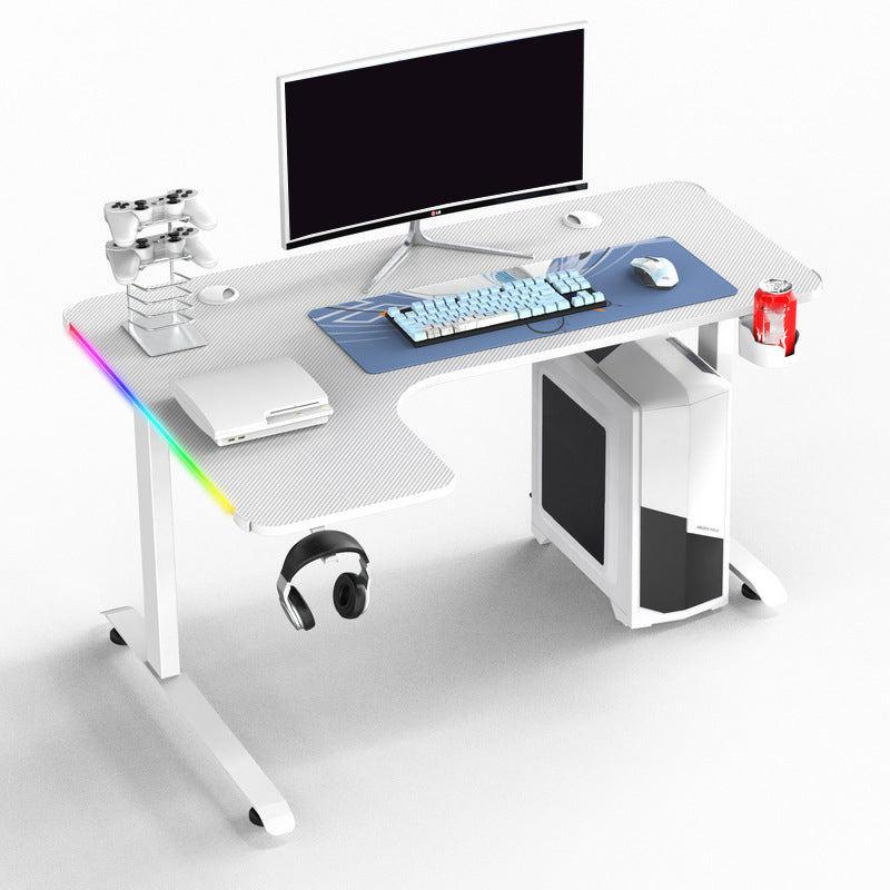 Contemporary Wooden Computer Desk L-Shape Gaming Desk for Home