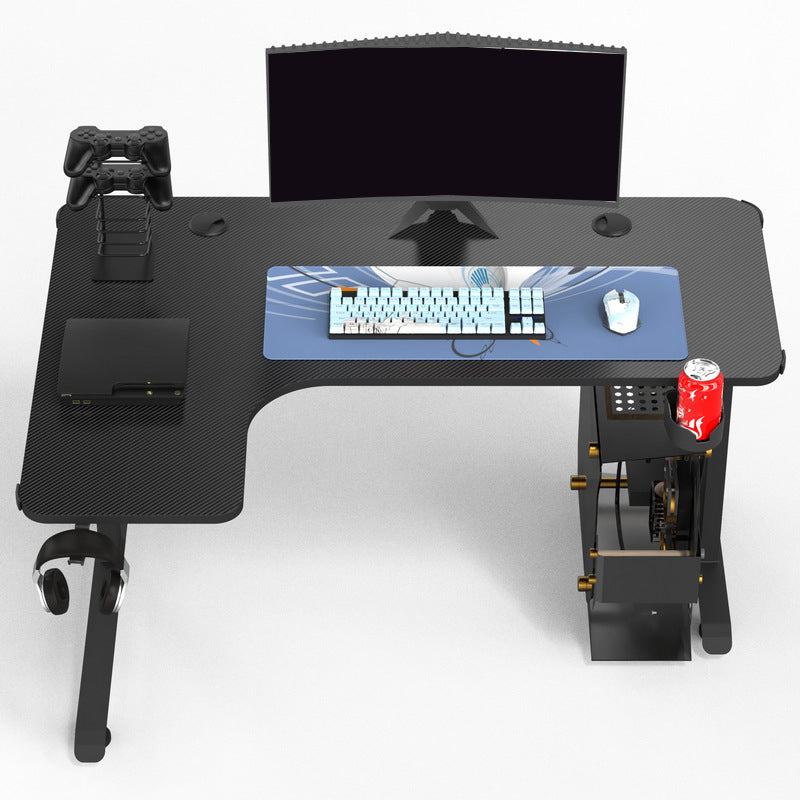 Contemporary Wooden Computer Desk L-Shape Gaming Desk for Home