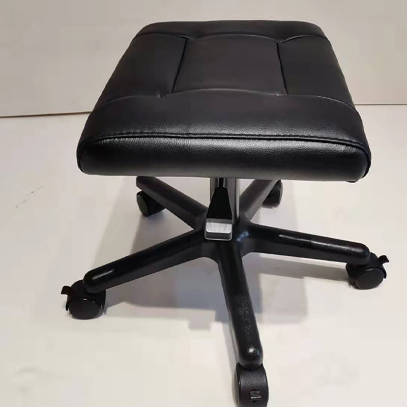 Modern Desk Chair Leather Computer Chair Armless Office Chair in Black