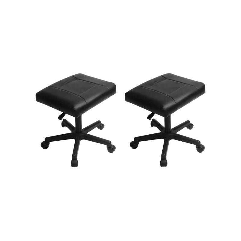 Modern Desk Chair Leather Computer Chair Armless Office Chair in Black