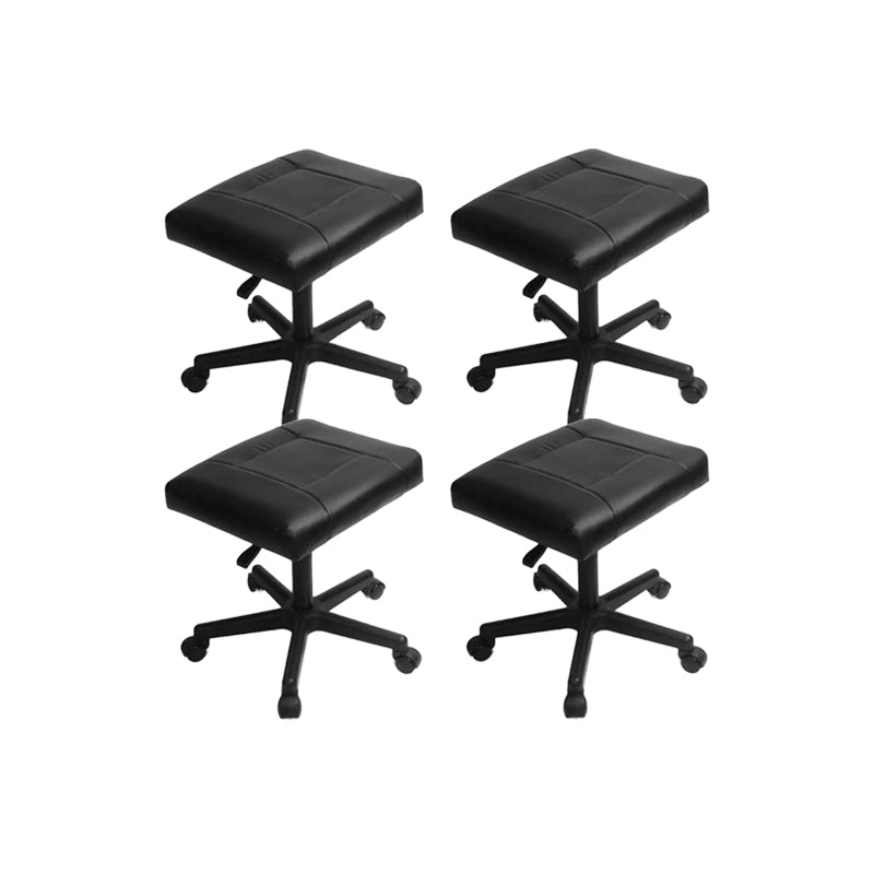 Modern Desk Chair Leather Computer Chair Armless Office Chair in Black