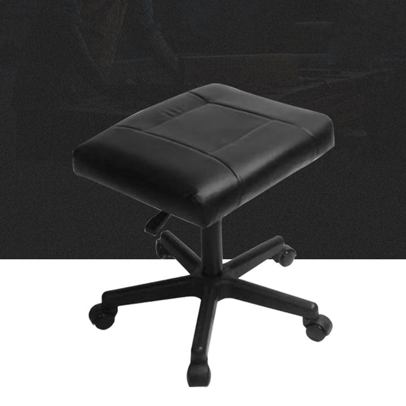 Modern Desk Chair Leather Computer Chair Armless Office Chair in Black