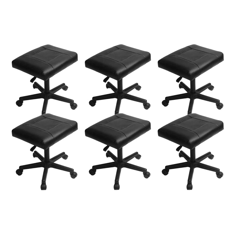 Modern Desk Chair Leather Computer Chair Armless Office Chair in Black