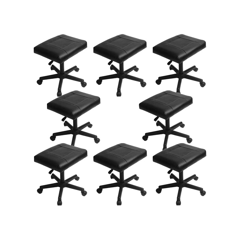 Modern Desk Chair Leather Computer Chair Armless Office Chair in Black