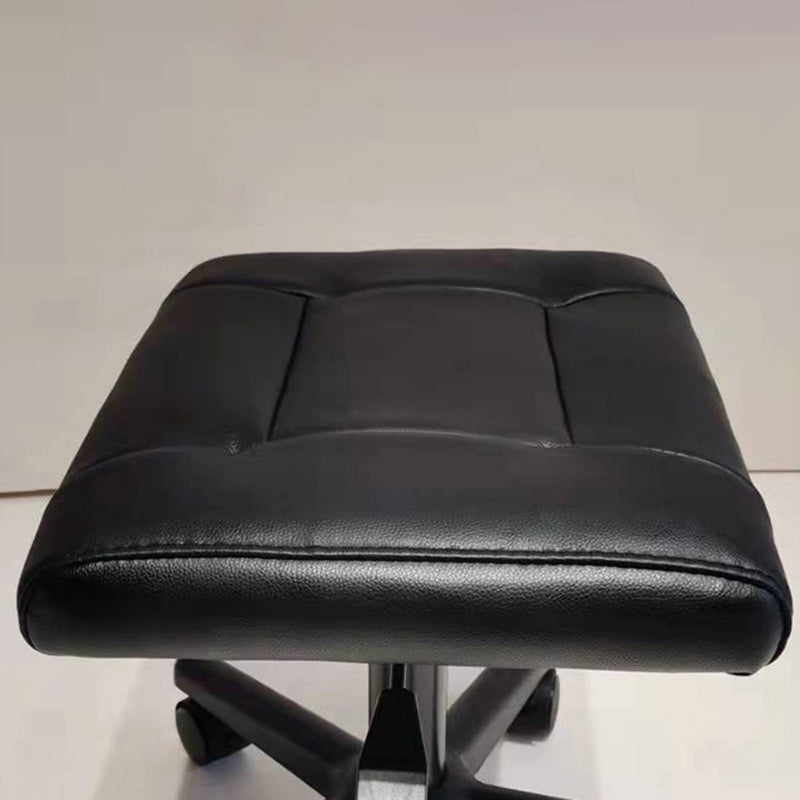 Modern Desk Chair Leather Computer Chair Armless Office Chair in Black