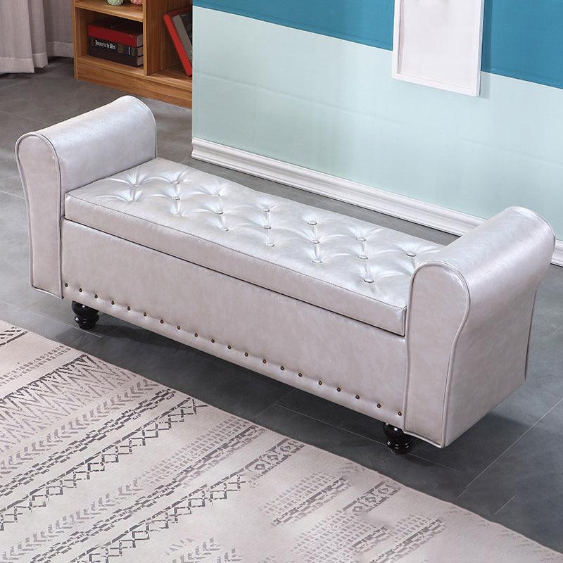 Mid-Century Modern Bench 15.7" W Upholstered Cushioned Bench