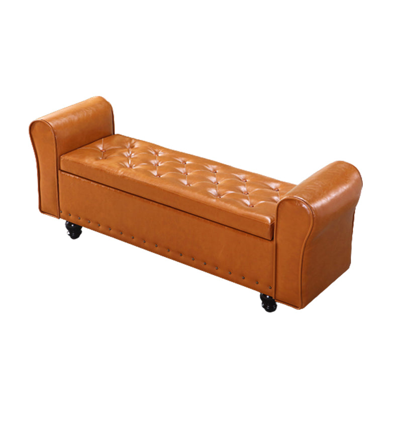 Mid-Century Modern Bench 15.7" W Upholstered Cushioned Bench