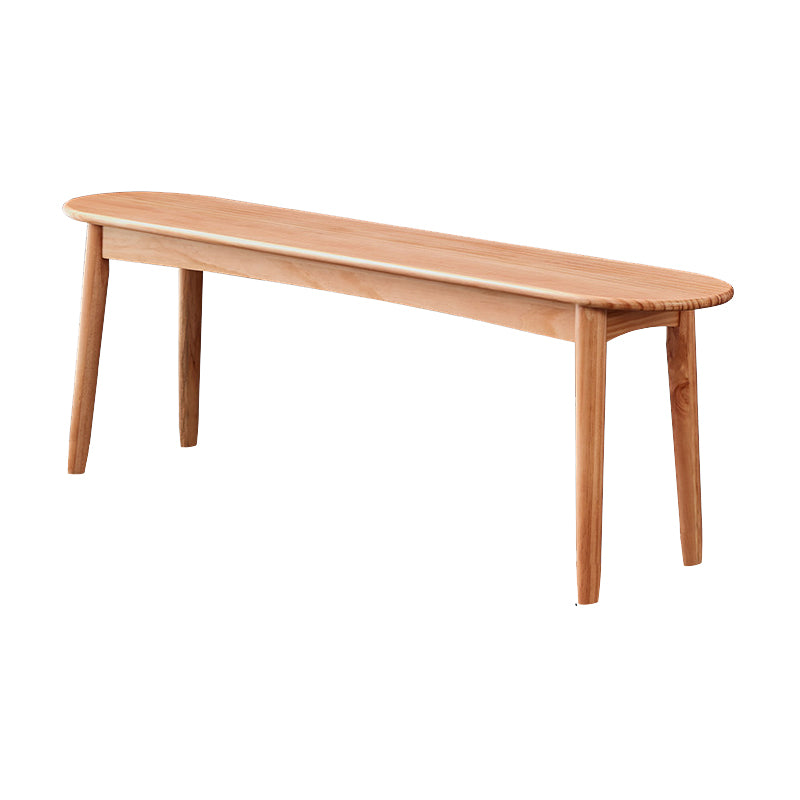 Mid-Century Modern Bench 17.72 Inch H Pine Bench with Straight Legs