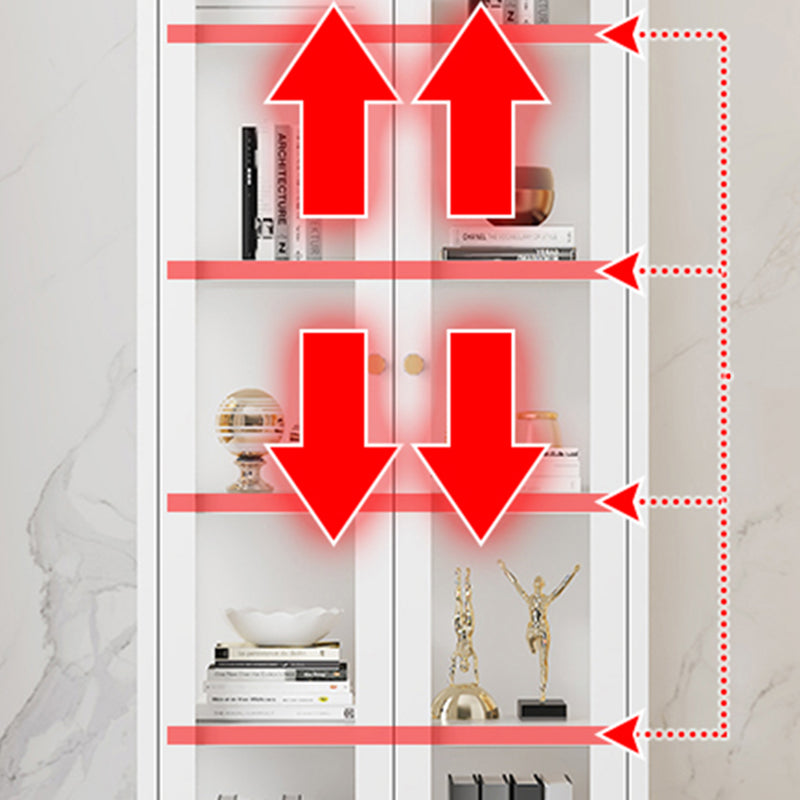 Stainless Steel Display Stand Modern Display Cabinet with Glass Doors