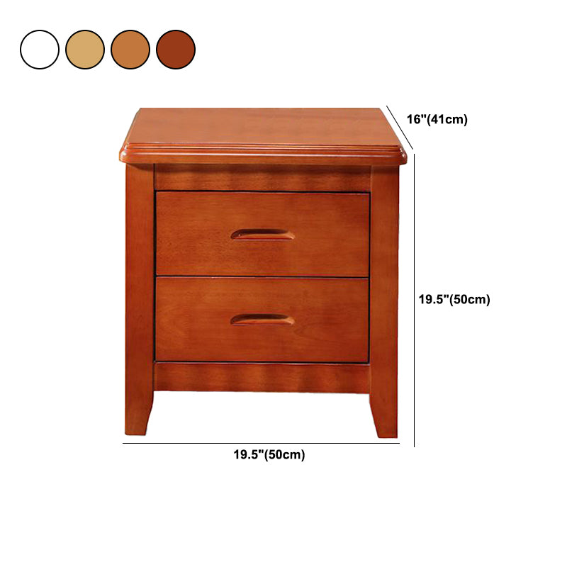 Contemporary Bedside Cabinet Solid Wood Night Table with Drawers