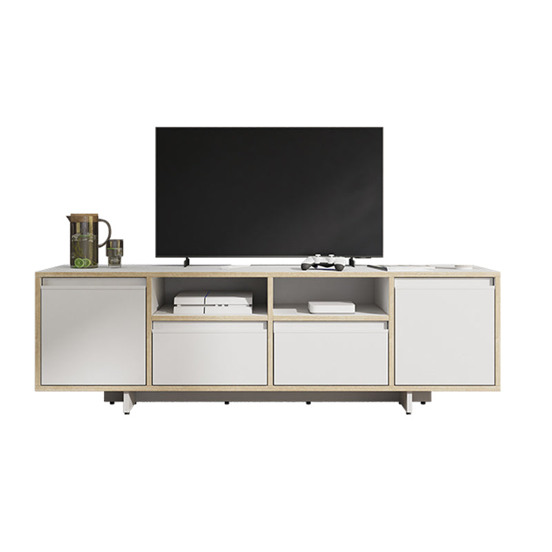 Wooden TV Cabinet Modern Minimalist Home Open Media Console TV Stand