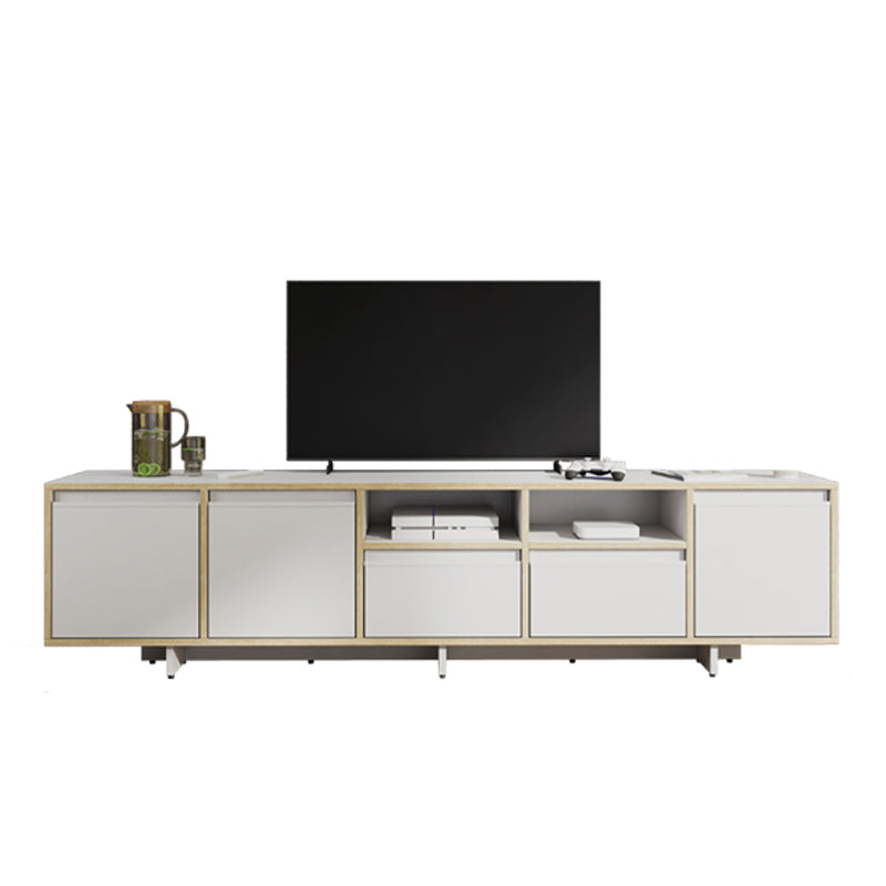 Wooden TV Cabinet Modern Minimalist Home Open Media Console TV Stand