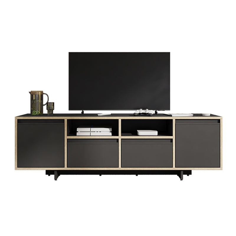 Wooden TV Cabinet Modern Minimalist Home Open Media Console TV Stand