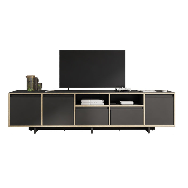 Wooden TV Cabinet Modern Minimalist Home Open Media Console TV Stand