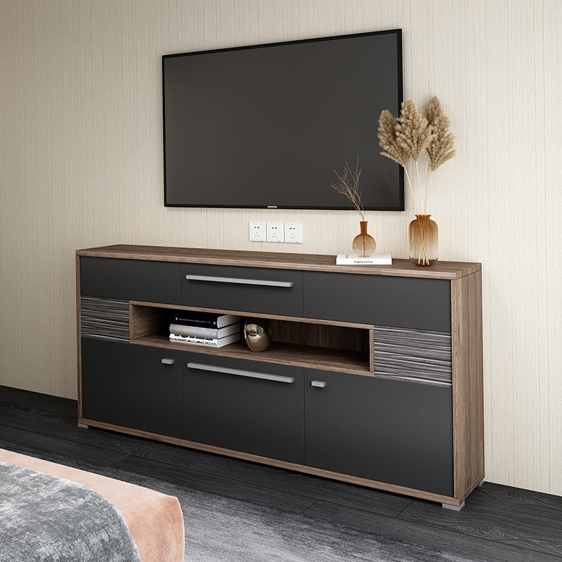 Modern TV Stand Console Faux Wood TV Stand Console with 2 Storage