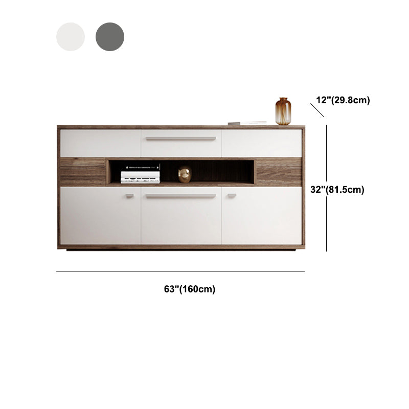 Modern TV Stand Console Faux Wood TV Stand Console with 2 Storage