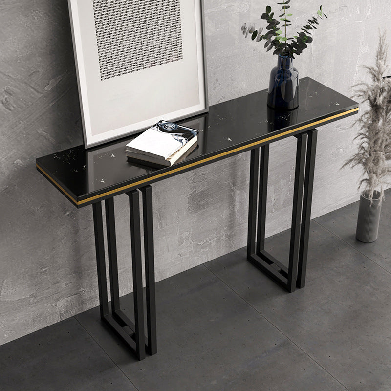 11.8" W Console Table Rectangle Contemporary Slate End Table