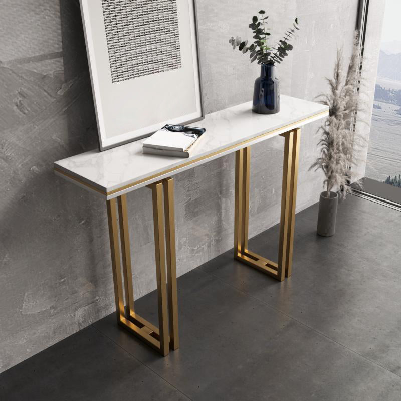 11.8" W Console Table Rectangle Contemporary Slate End Table